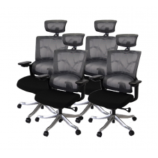 Комплект крісел АКЛАС Кантос 4 шт Сірий (Сірий/Чорний)